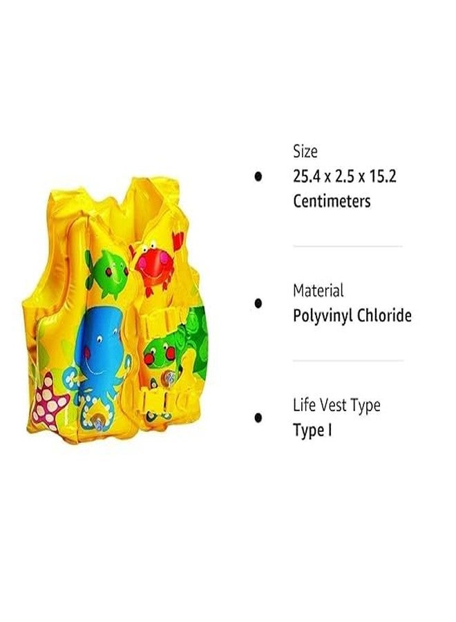 SEJASCOLLECTIONS Swimming Pool Jacket Swimming Inflatable Jacket for Kids Learn Inflatable Swim Vest Safety Jacket Life Saving Guard for Kids(3-5 Year) (Yellow)(Swimming Jacket) - Image 2